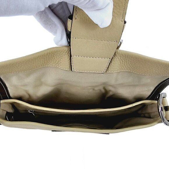 COACH 3511 Soho Ivory Pebble Leather Buckle Flap Small Shoulder Bag - Picture 12 of 16